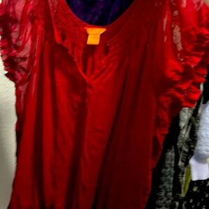 Red Blouse With Puffy Sleeves♥️